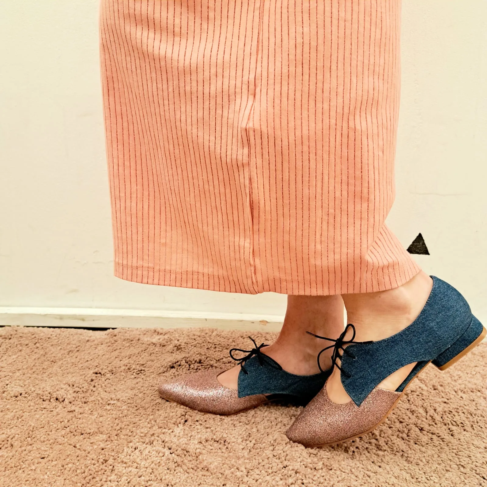 Scarpe Stringate Jeans/ Glitter Multicolor AnneClaire