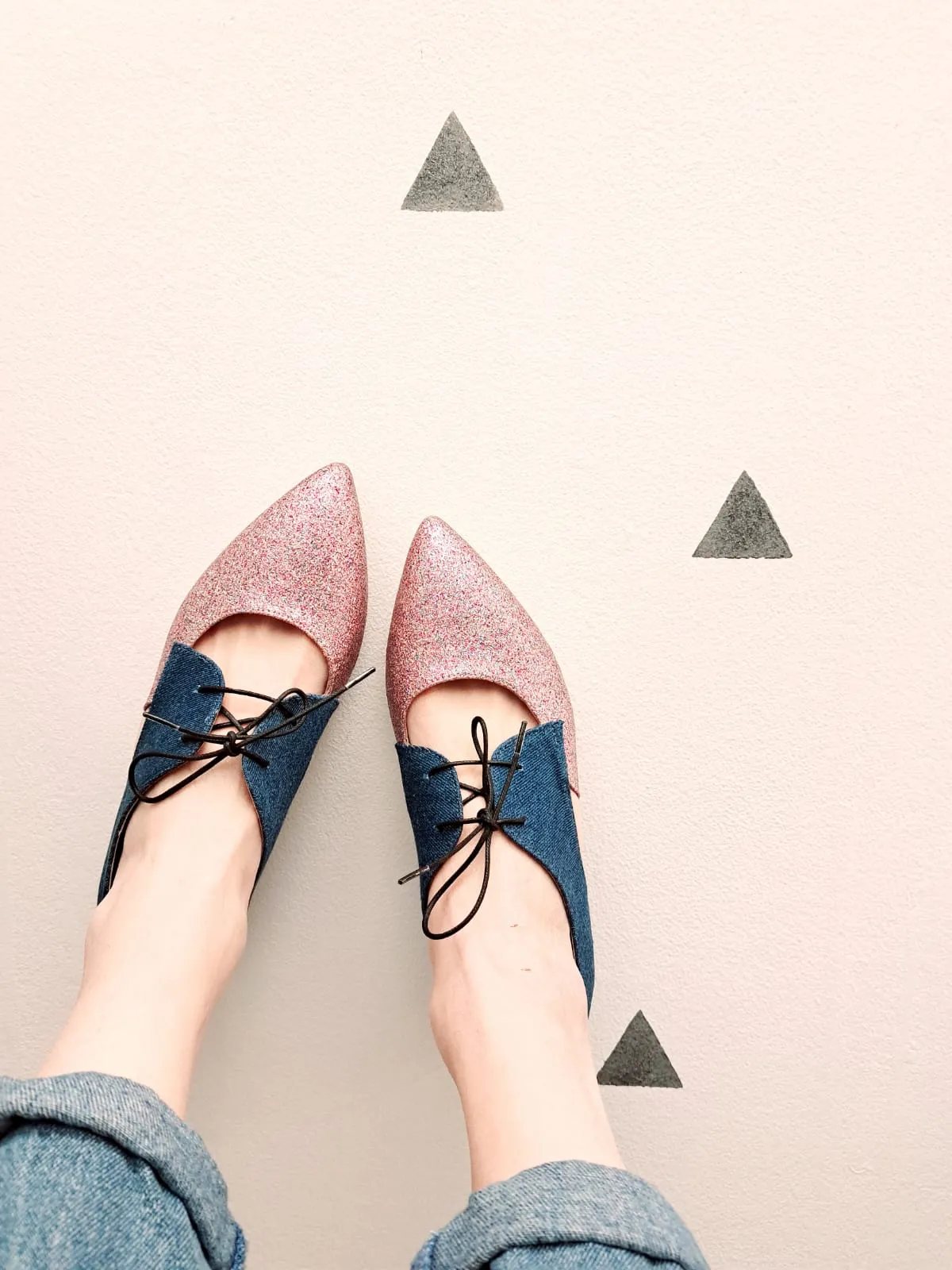 Scarpe Stringate Jeans/ Glitter Multicolor AnneClaire