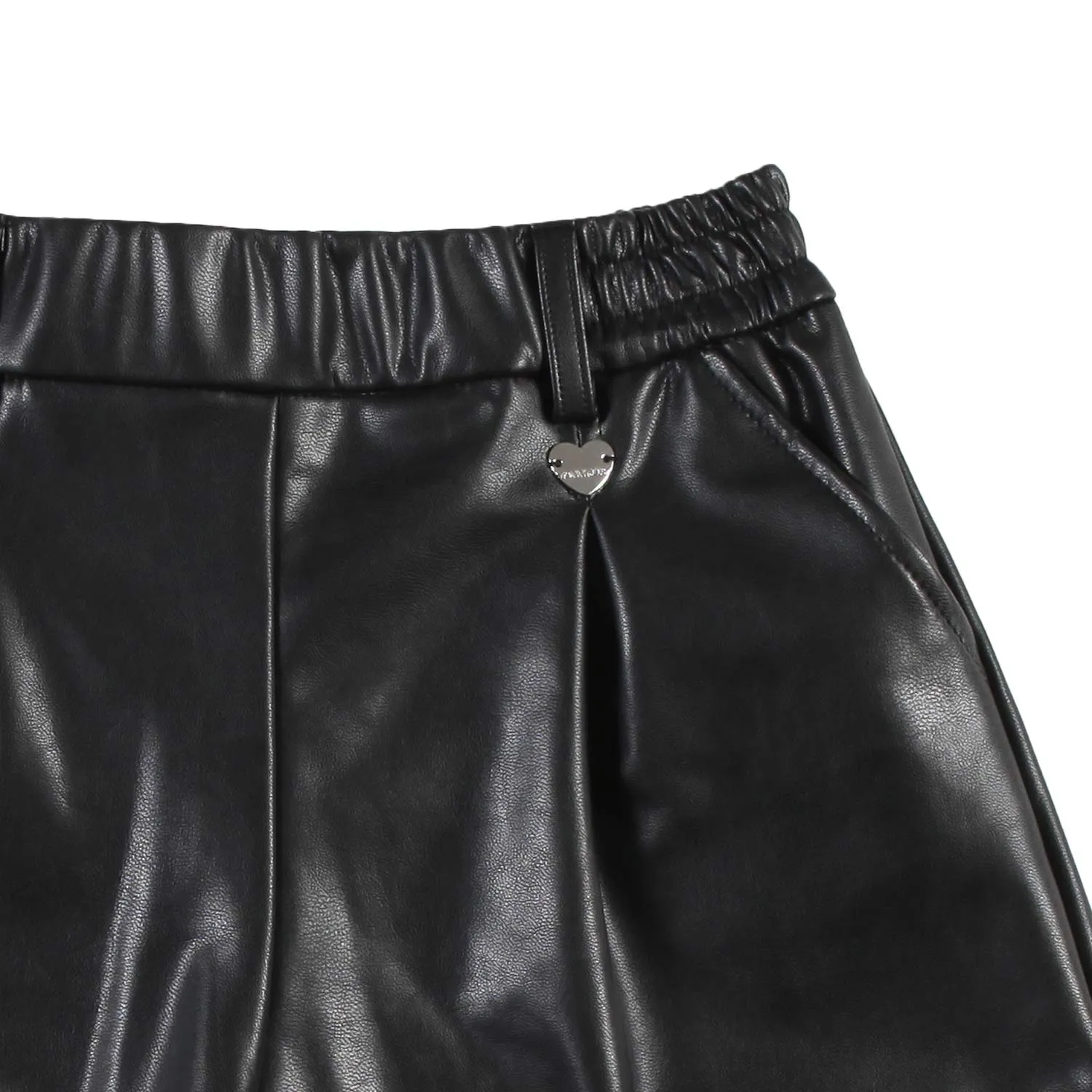 Shorts Neri In Tessuto Spalmato