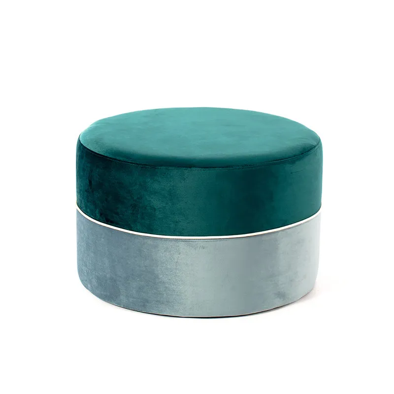 Stones Pouf in velluto, verde chiaro/verde scuro