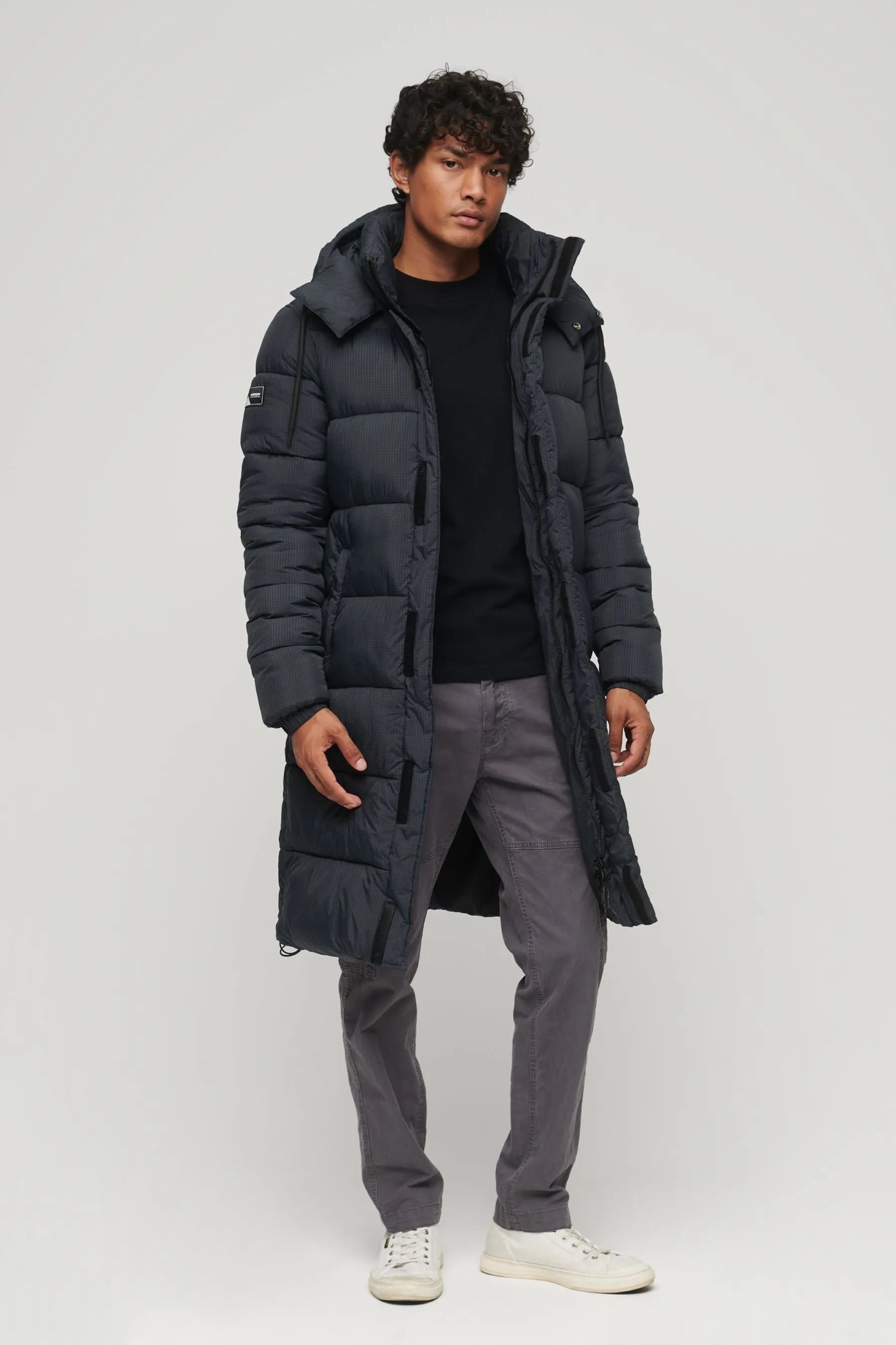Superdry - Giacca lunga in tessuto antistrappe