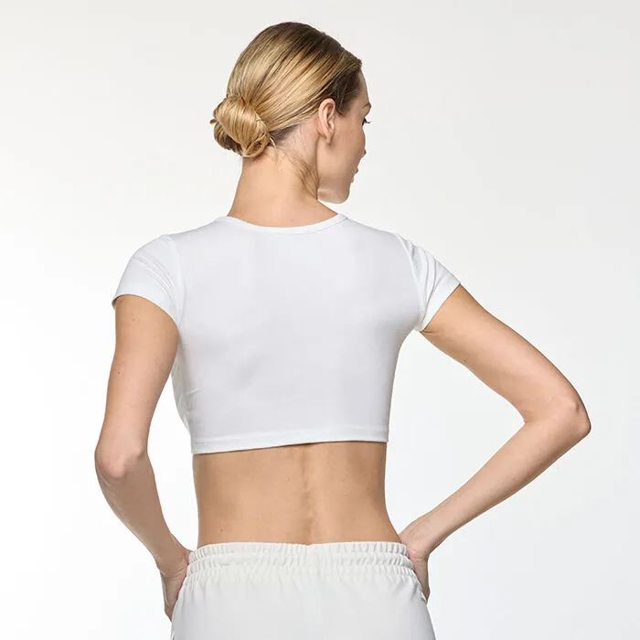 T-shirt bianca in tessuto