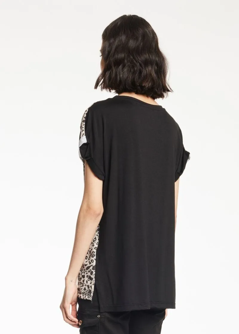 T-shirt lunga con motivo animalier
