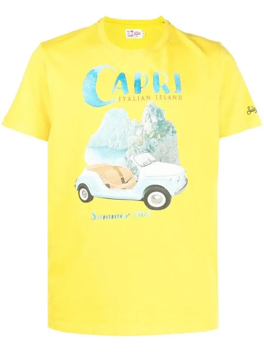 T-SHIRT "CAPRI ISLAND" GIALLA IN COTONE