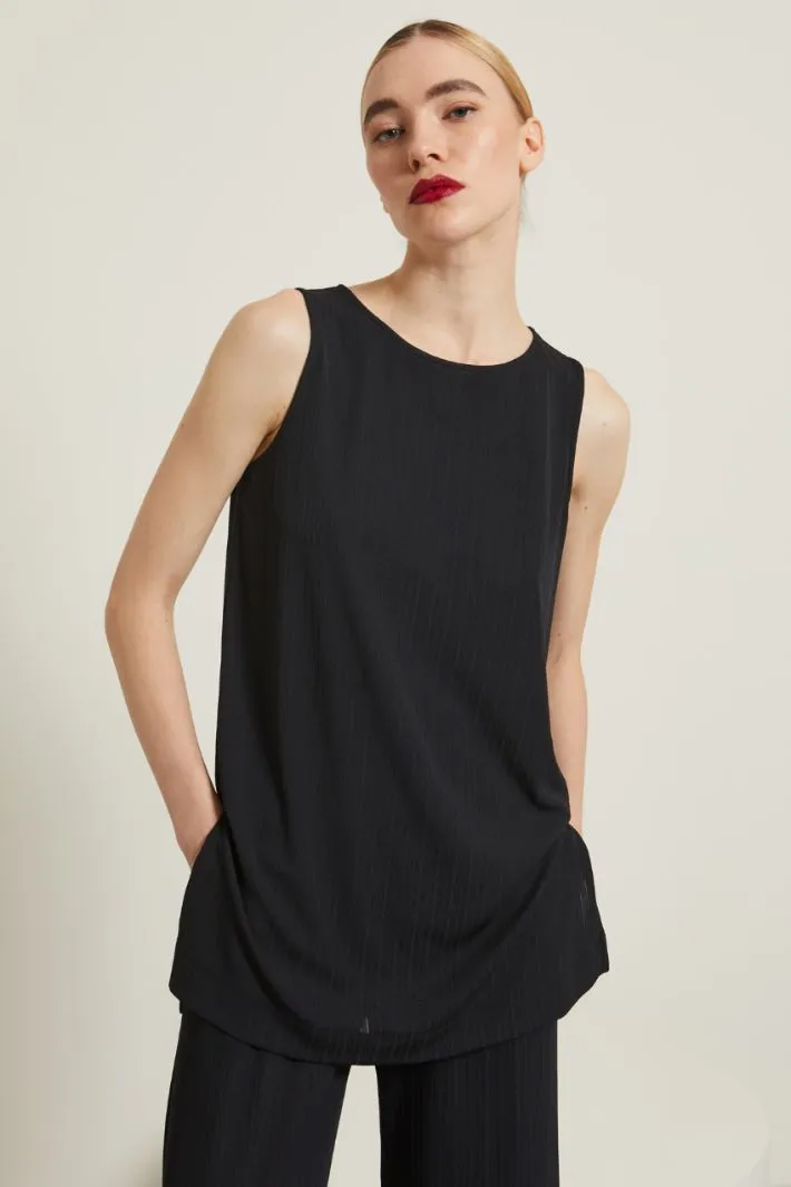 Top in jersey creponne