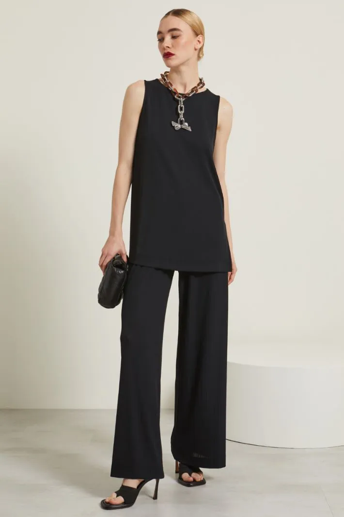 Top in jersey creponne