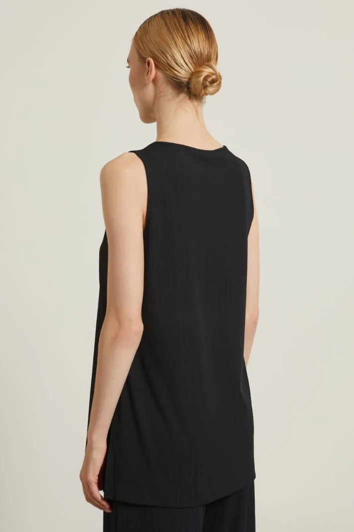 Top in jersey creponne