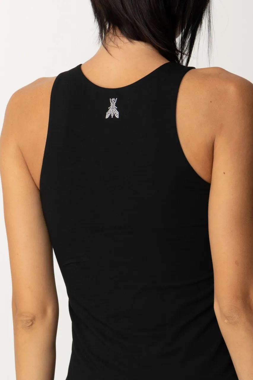 Top smanicato Nero