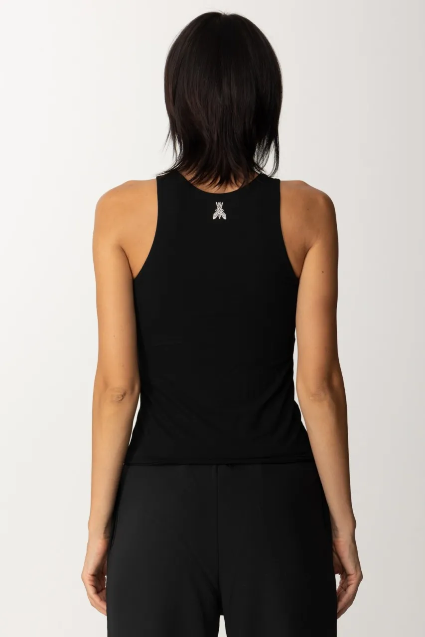 Top smanicato Nero