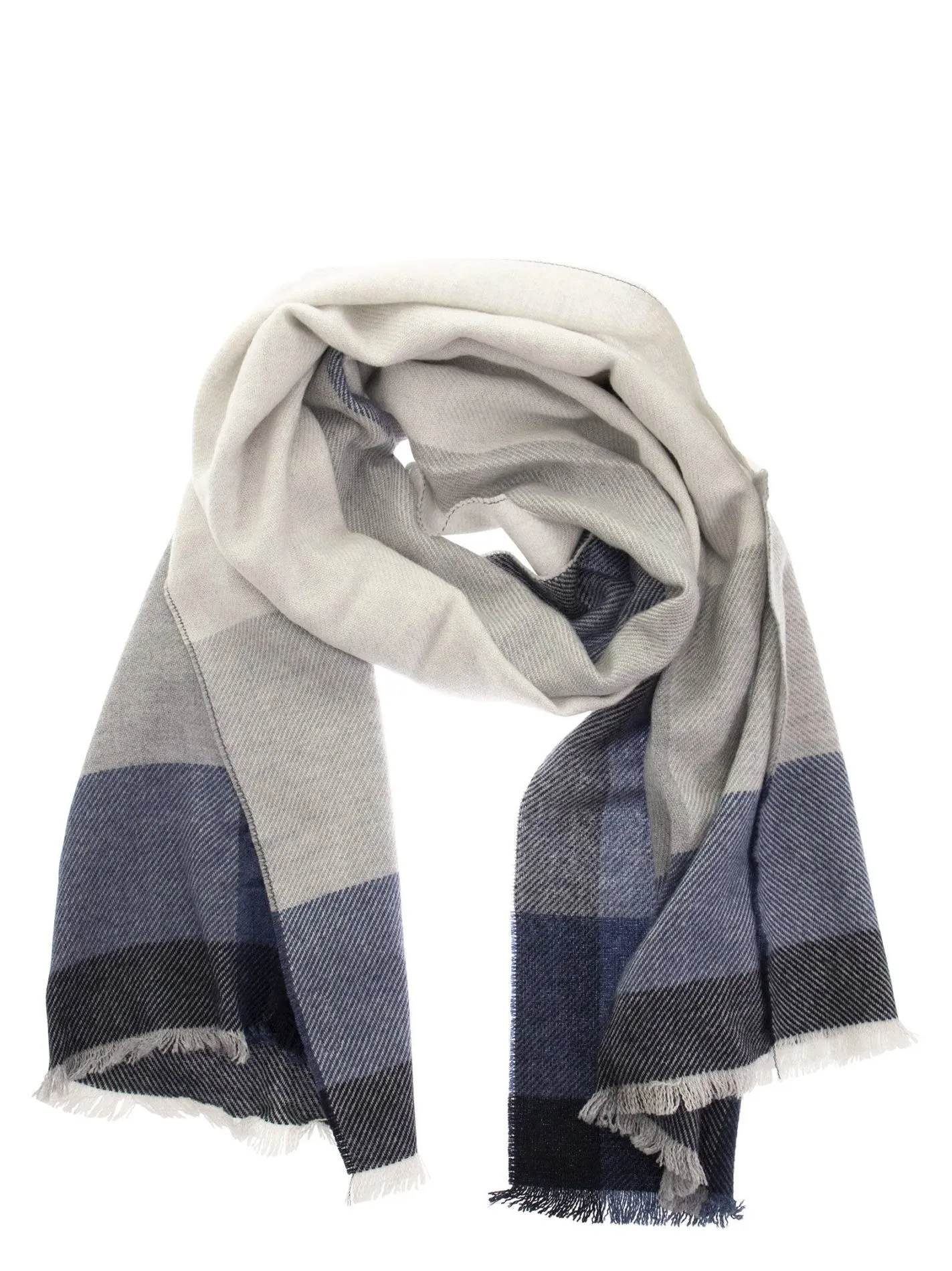 Wool and cashmere check scarf