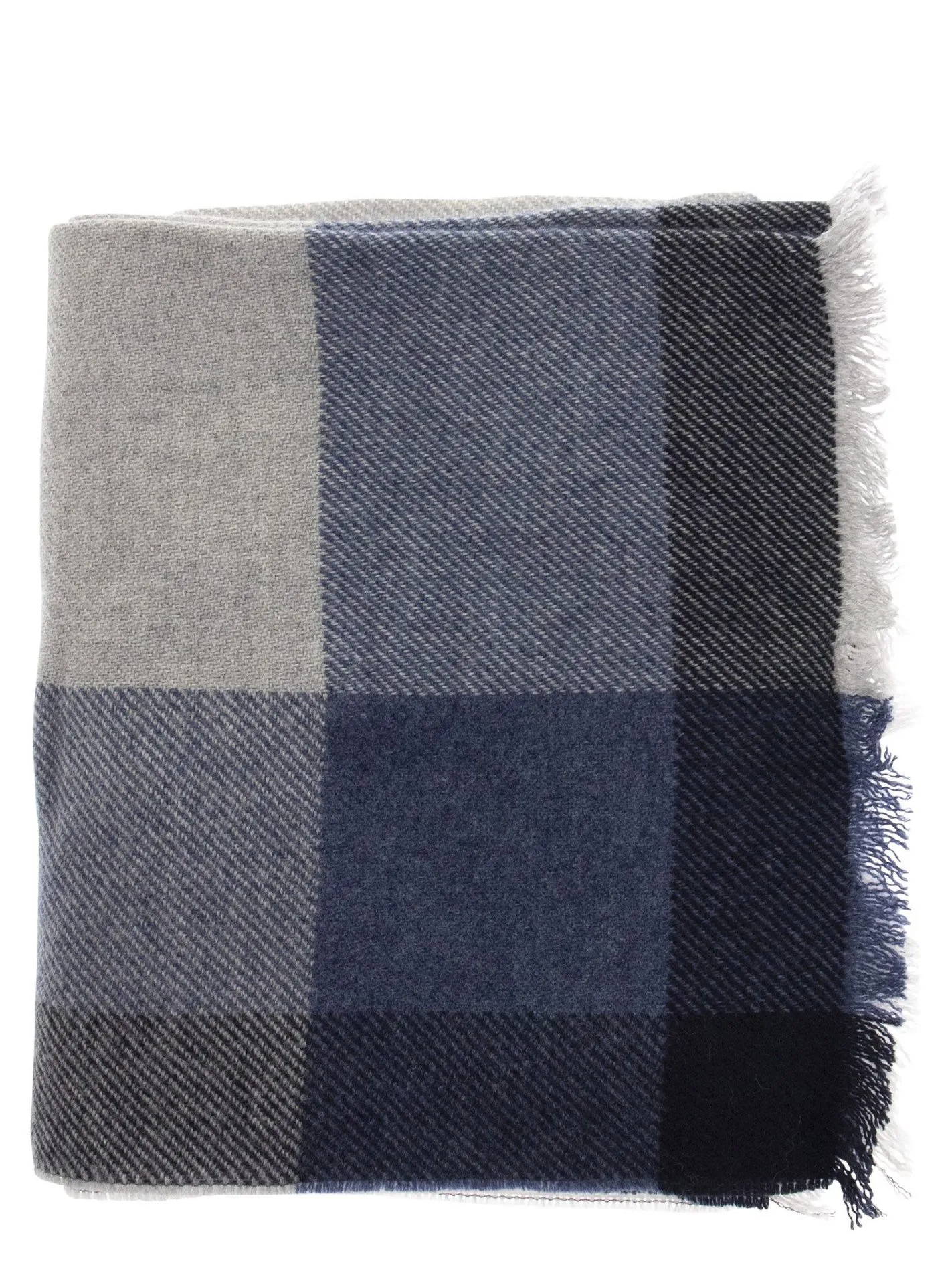 Wool and cashmere check scarf