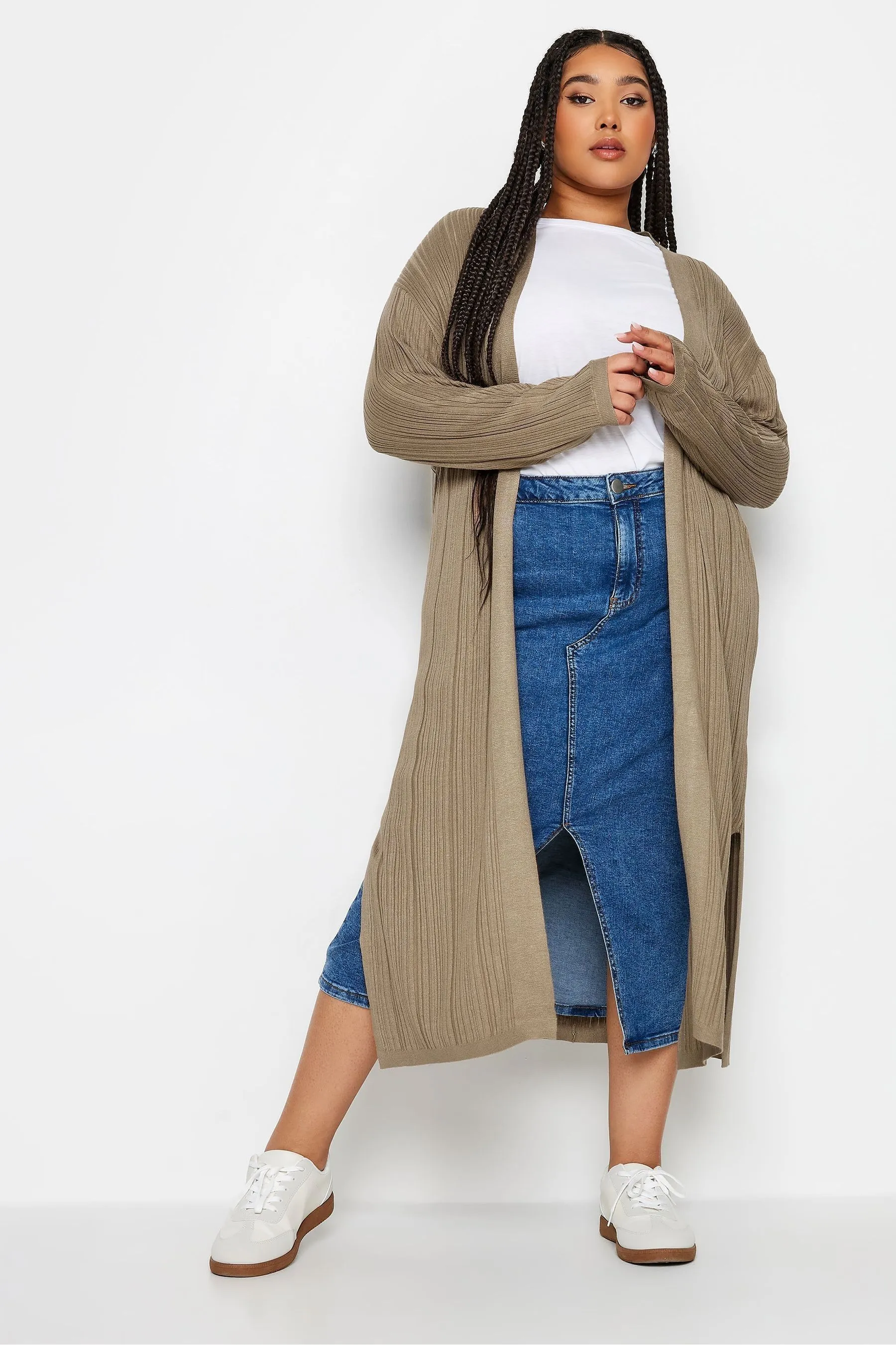 Yours Curve - Cardigan lungo a coste    