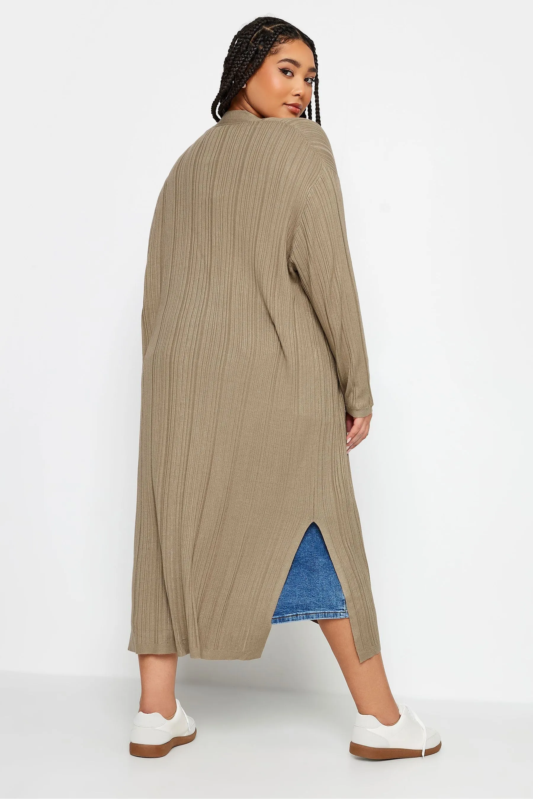Yours Curve - Cardigan lungo a coste    