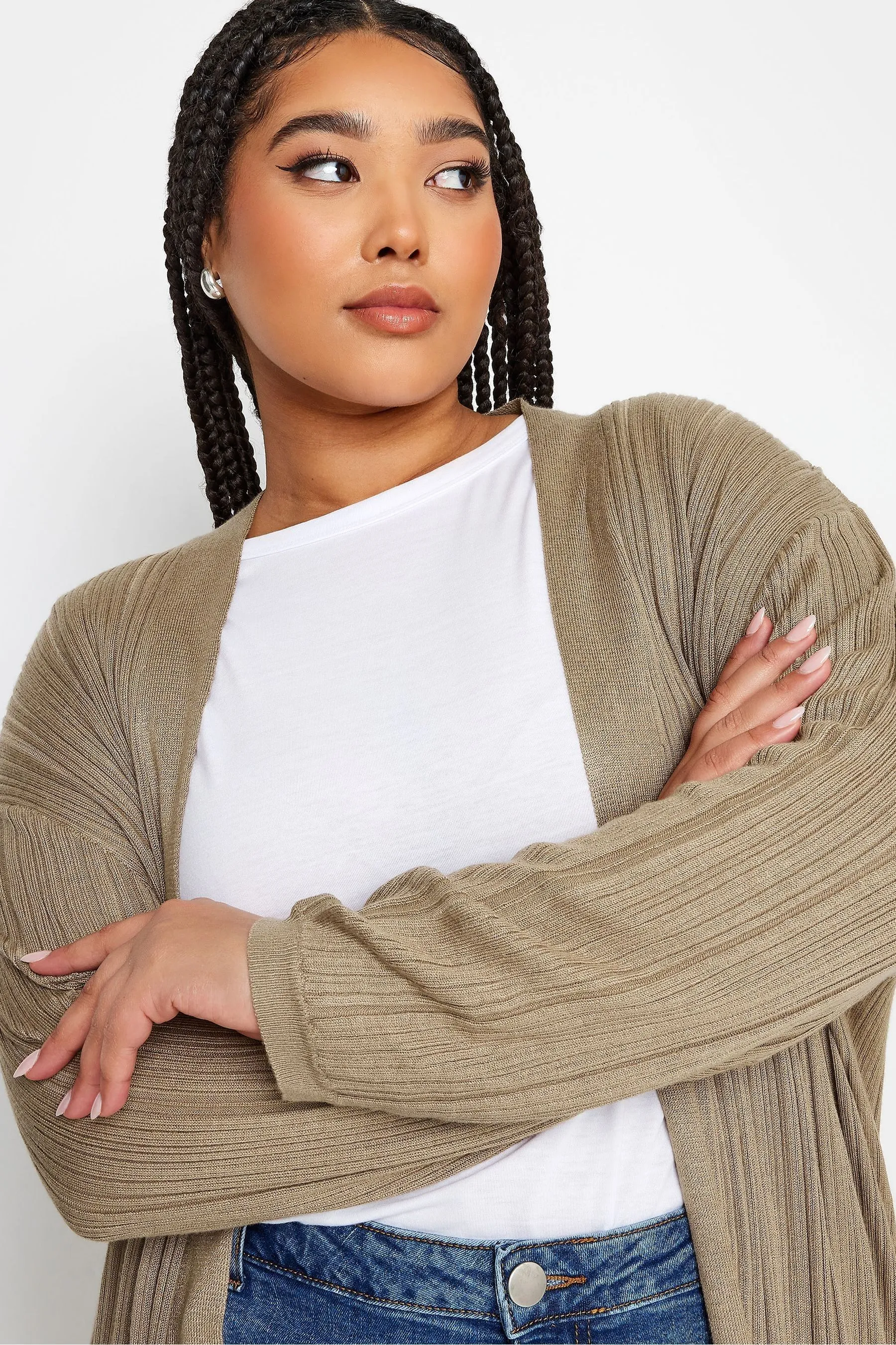 Yours Curve - Cardigan lungo a coste    