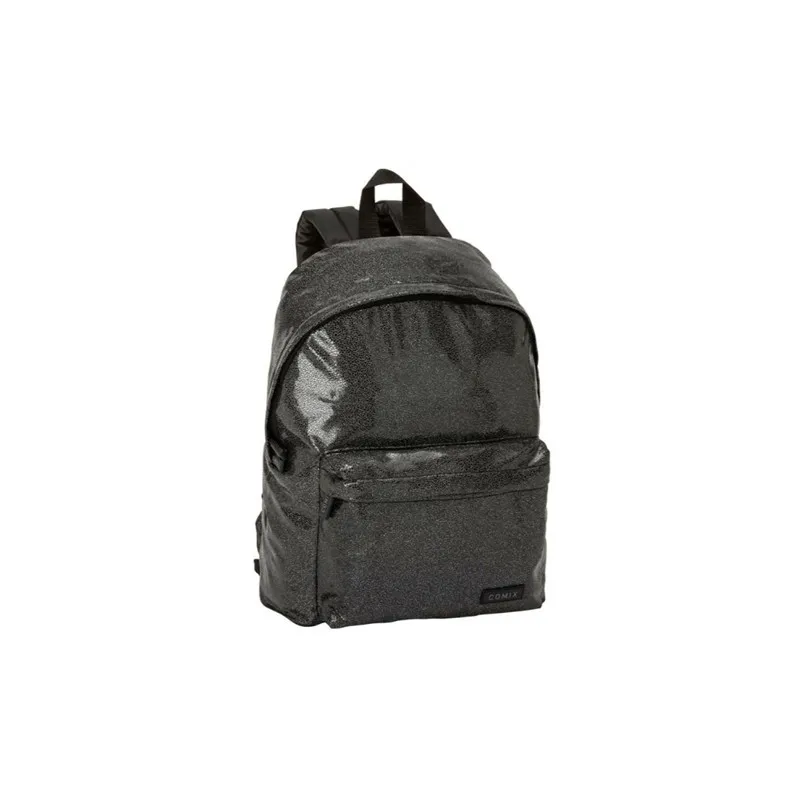 ZAINO AMERICANO COMIX SPECIAL GLAMOUR BLACK GLITTER ARGENTO 42X31X16CM UTILE A SCUOLA E TEMPO LIBERO.PANINI SCUOLA ITALY