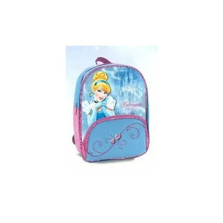 ZAINO ASILO CENERENTOLA DISNEY COLORE AZZURRO E ROSA CON LUCCICANTI PRODOTTO ORIGINALE