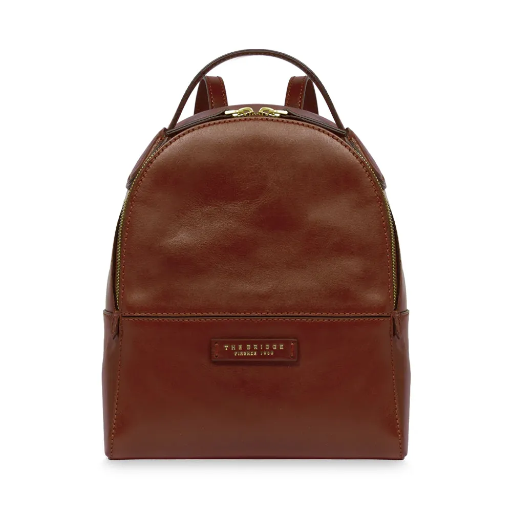 Zaino Donna Medio THE BRIDGE linea Elettra in Pelle Marrone
