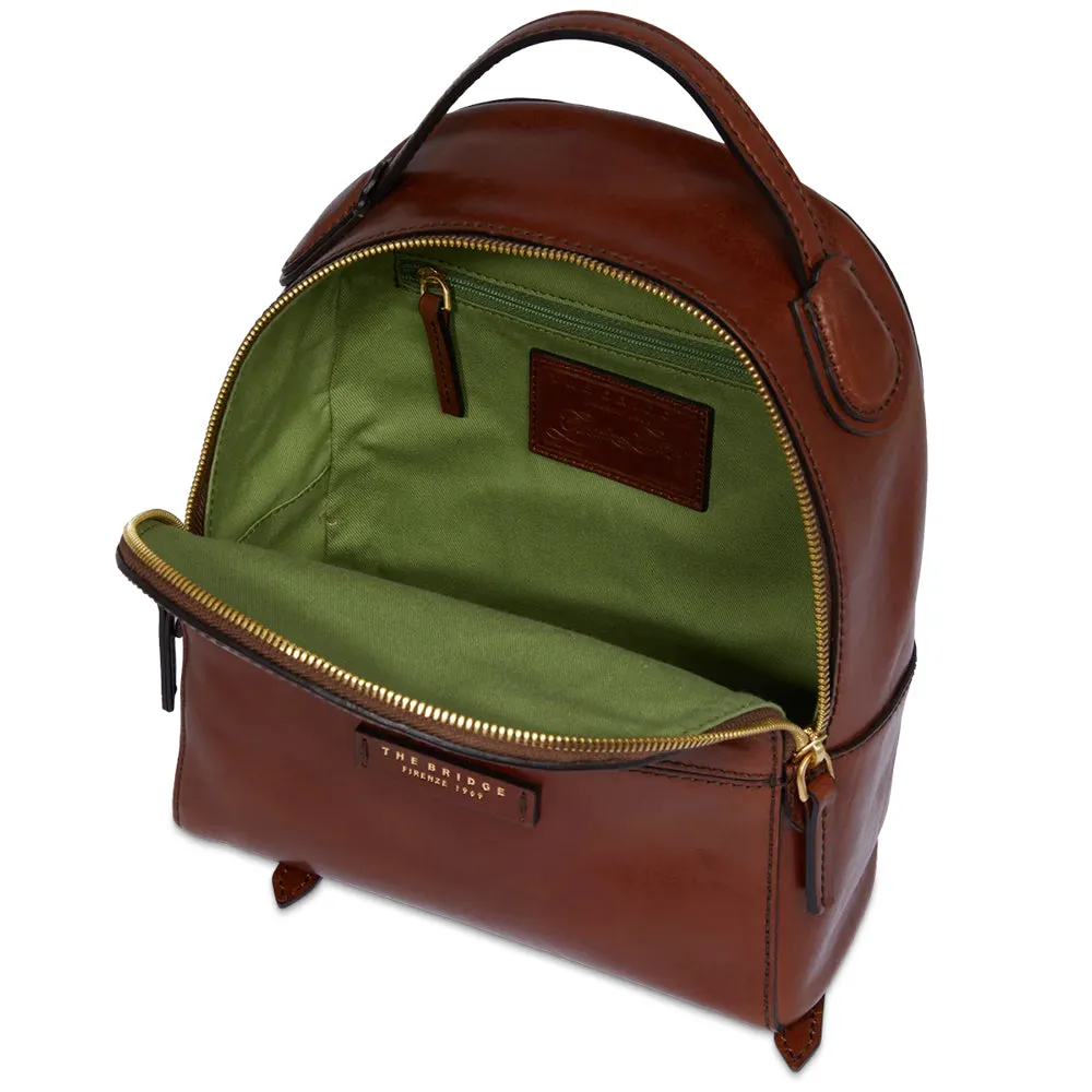 Zaino Donna Medio THE BRIDGE linea Elettra in Pelle Marrone