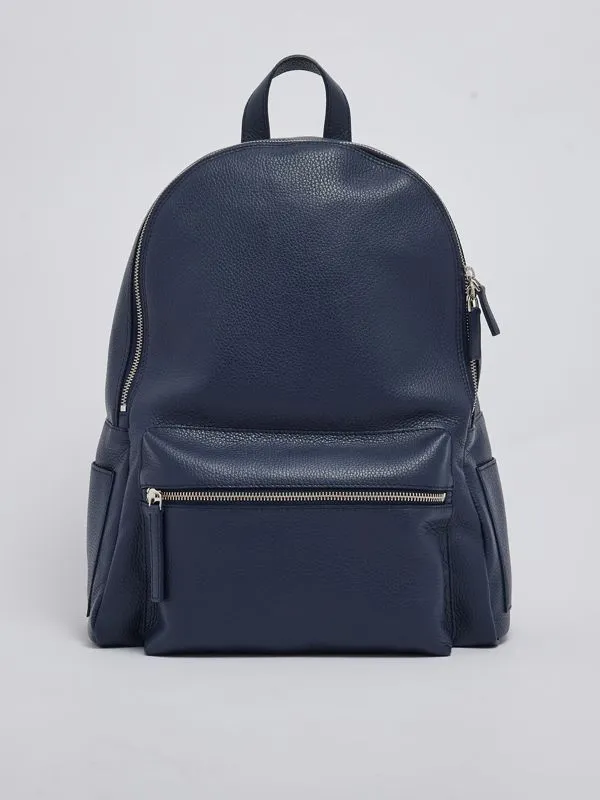 Zaino uomo Orciani Micron in pelle martellata Navy